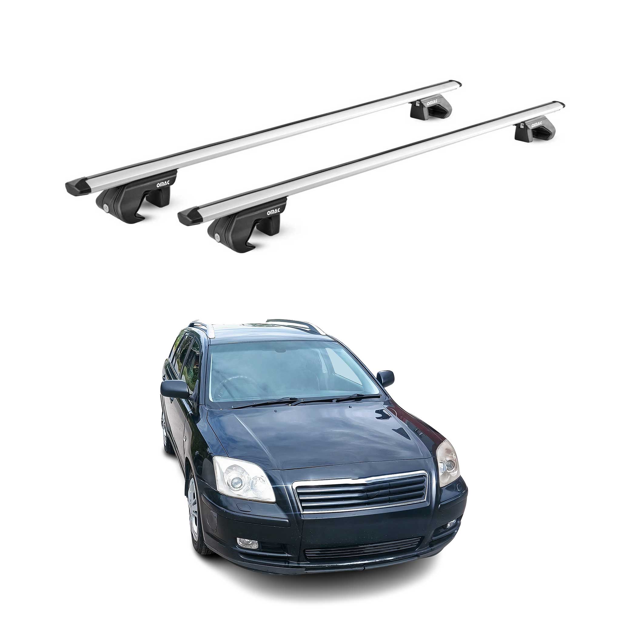 Dachträger für Toyota Avensis mk1 Kombi 1997-2003 5 tür 90kg Alu Silber 2x ABE