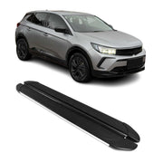 Trittbretter Seitenschweller für Opel Grandland II 2024-2026 Alu Silber Schwarz
