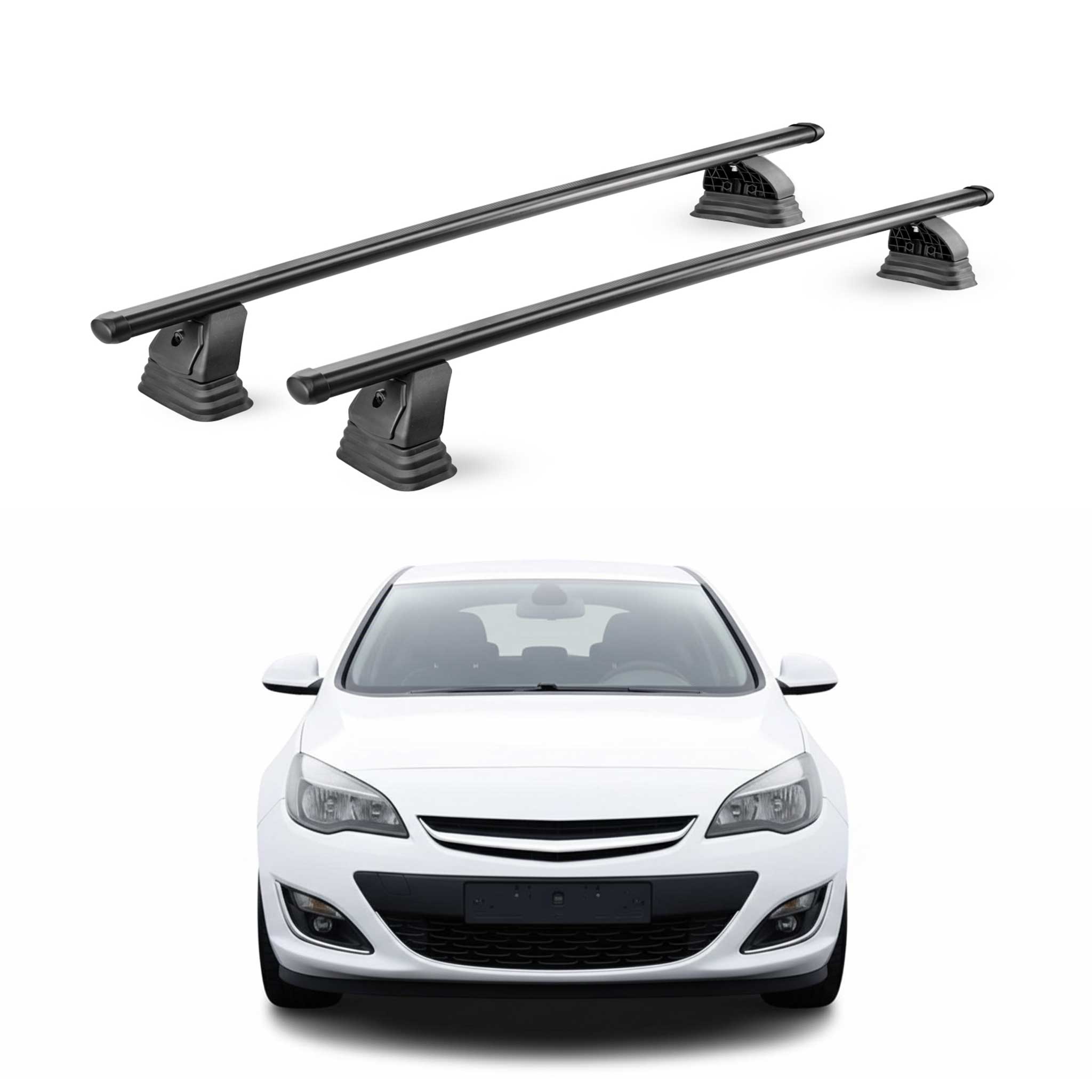 Stahl Dachträger für Opel Astra J Schrägheck Kombi Limo 2009-2015 2tlg Schwarz