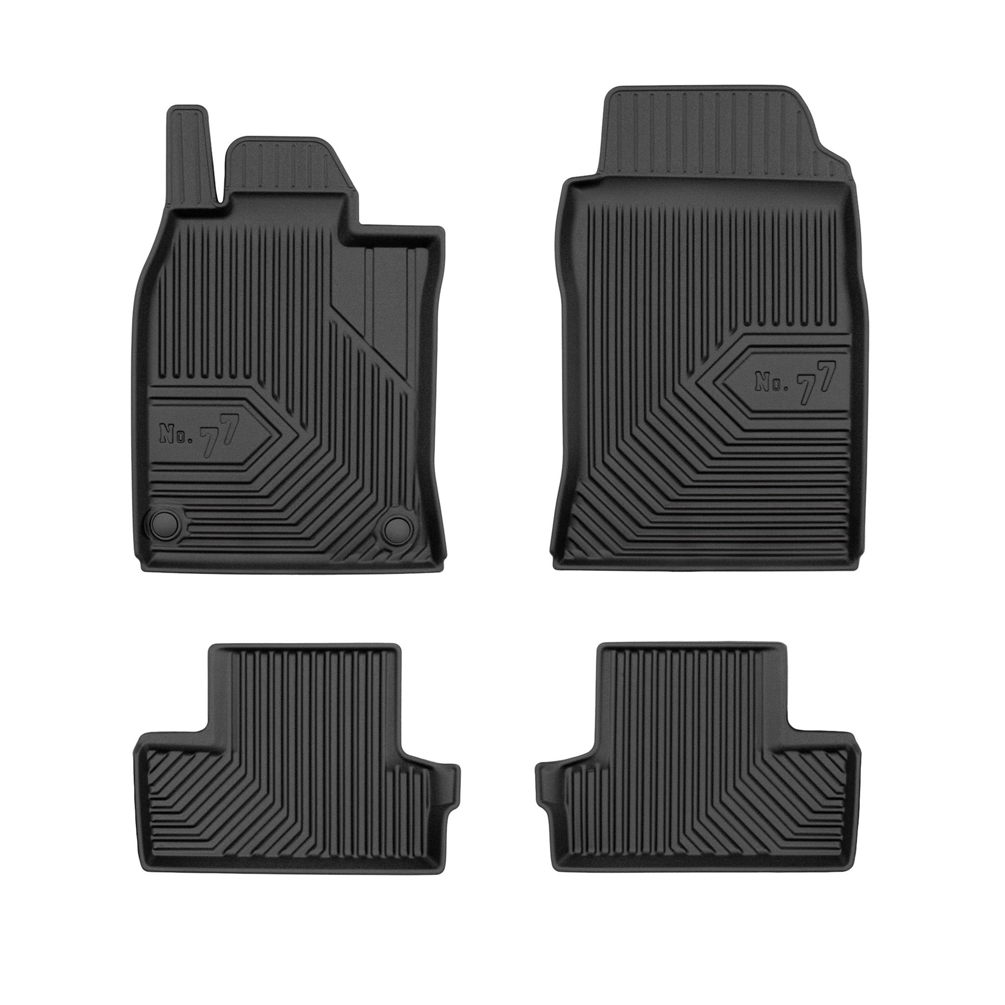 Fußmatten Gummimatten No.77 für Mini One I 2001-2006 TPE Gummi Schwarz 4 tlg