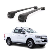 Dachträger Grundträger für Ford Ranger T6 P375 2011-2022 Aluminium Schwarz 2tlg