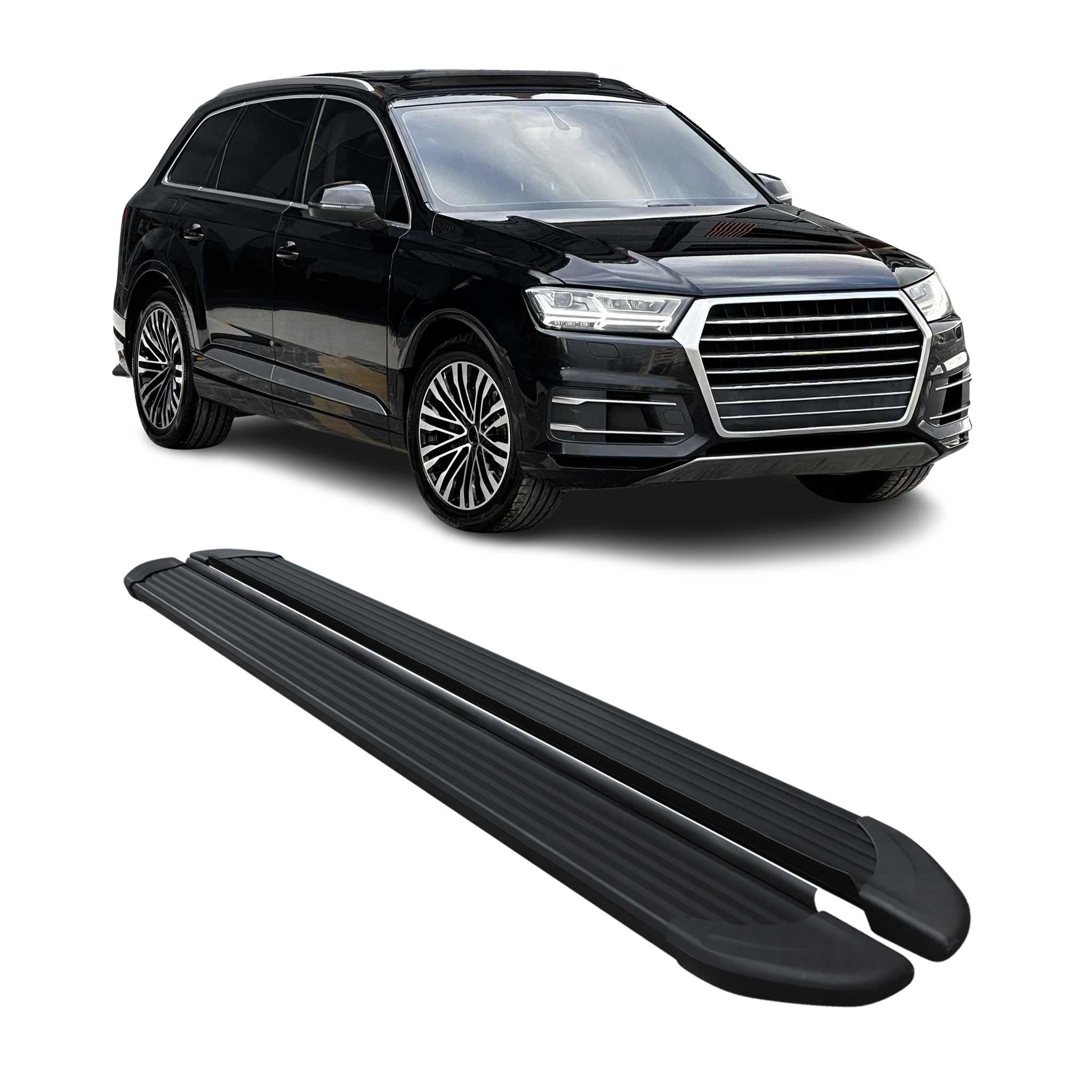 Seitenschweller Trittbretter Schweller für Audi Q7 4M 2015-2026 Alu Schwarz