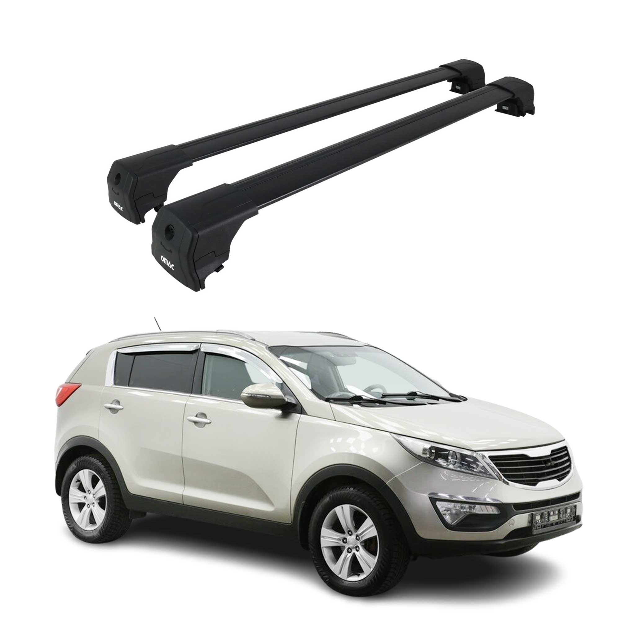 Dachträger Gepäckträger für Kia Sportage 2010-2015 ABE Aluminium Schwarz