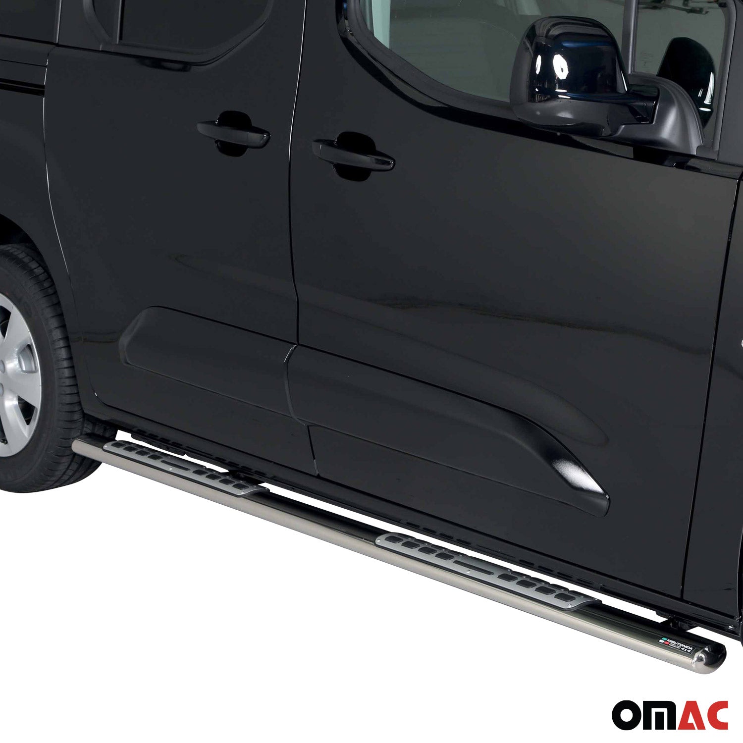 Edelstahl Seitenschweller Schwellerrohre für Opel Combo 2019-2026 Kurzer Silber