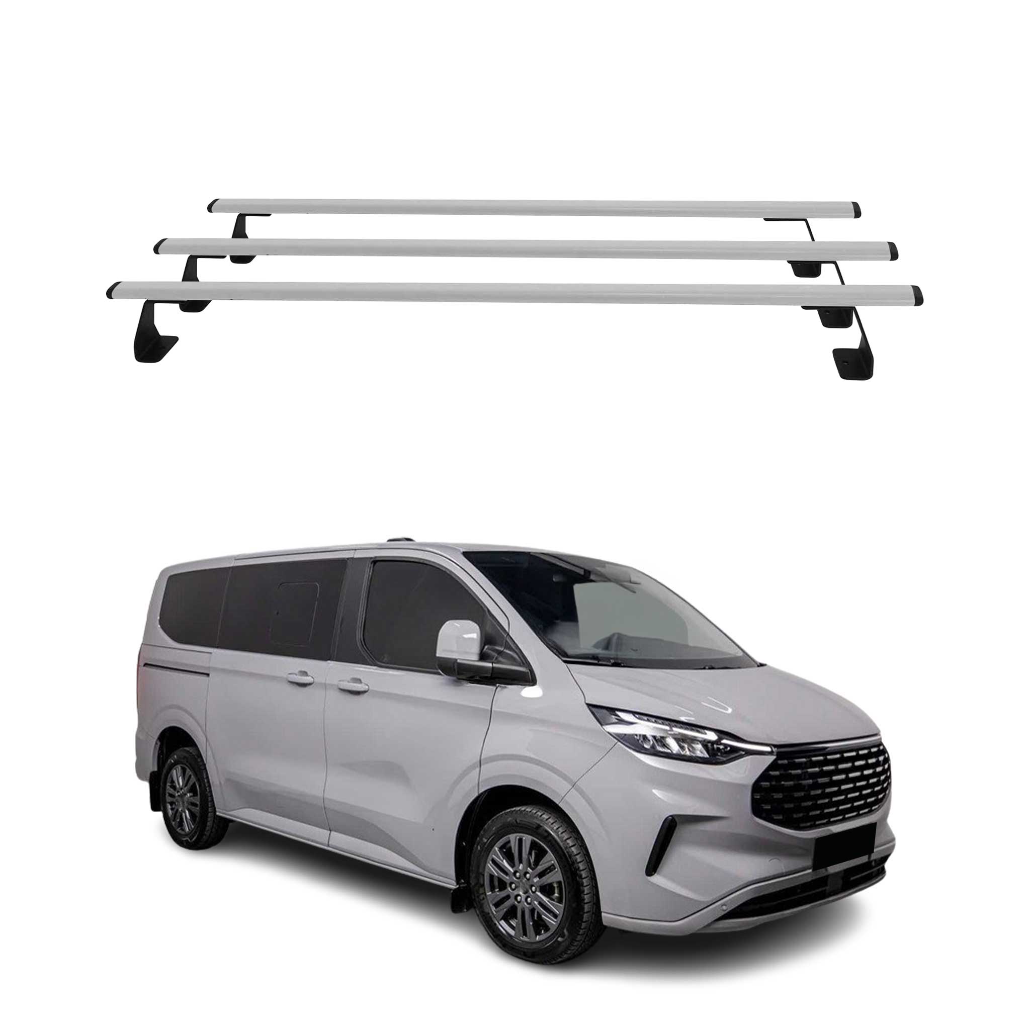 Dachträger Grundtäger für VW Transporter T7 2023-2026 75kg Stahl Silber 3 tlg