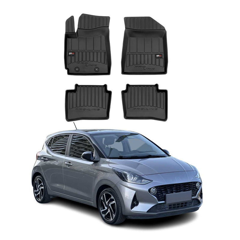 OMAC Gummi Fußmatten für Hyundai i10 2019-2025 Premium TPE Automatten Schwarz 4x
