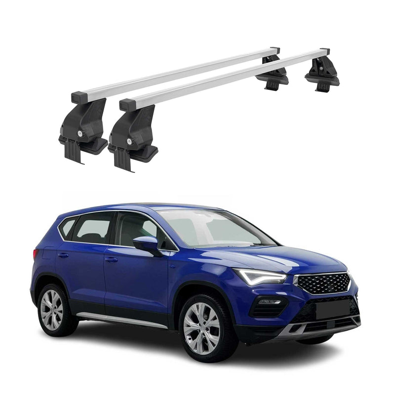 Menabo Dachträger Grundtäger für Seat Ateca 2016-2020 Pre-FL 50kg Stahl Grau 2x