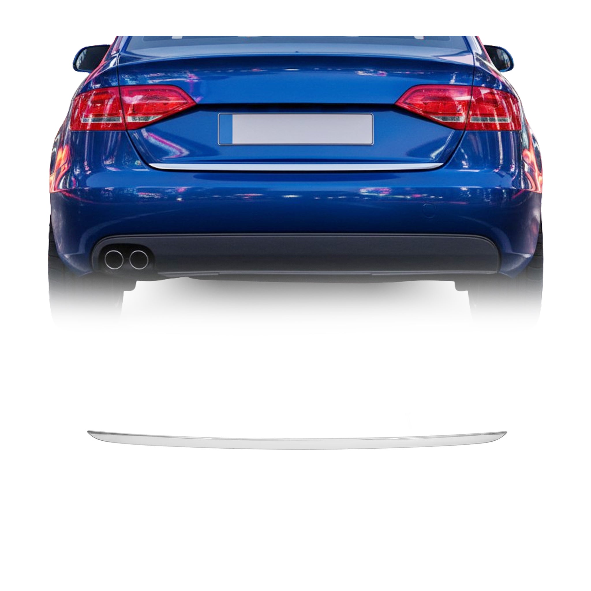 Kofferraumleiste Heckleiste für Audi A4 B8 Limo Pre-Fl 2007-2012 Edelstahl Chrom