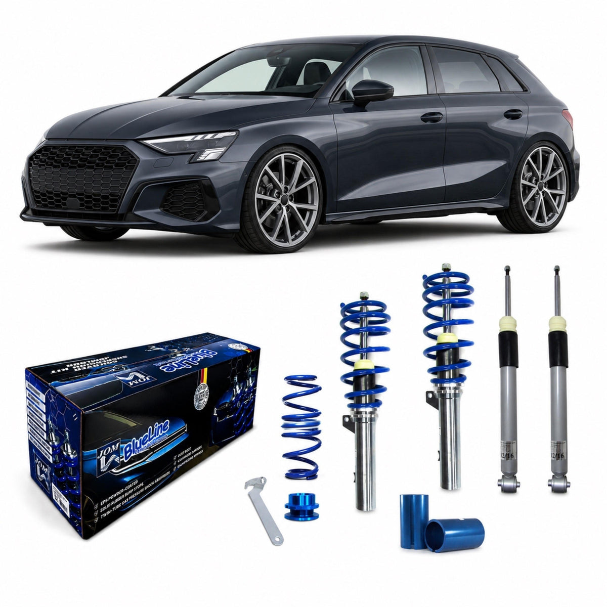 JOM BlueLine Gewindefahrwerk für Audi A3 (GY) 30 35 TFSI / 30 TDI / 35 TDI 2020-