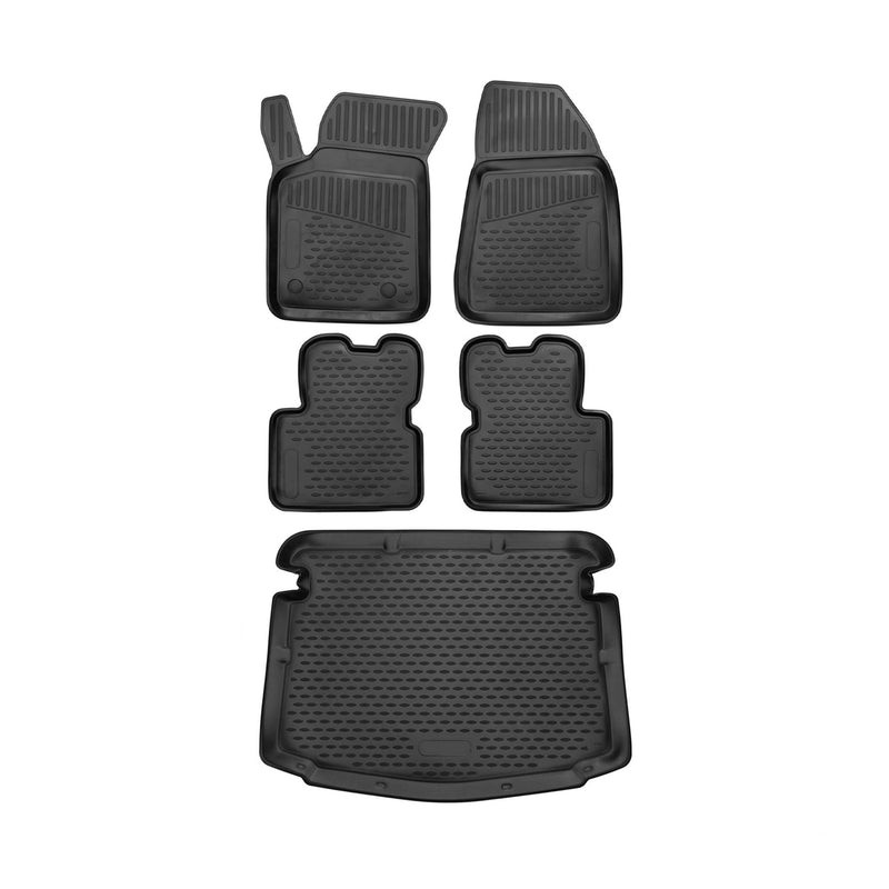 Fußmatten & Kofferraumwanne Set für Alfa Romeo Giulietta 2010-2020 TPE Schwarz