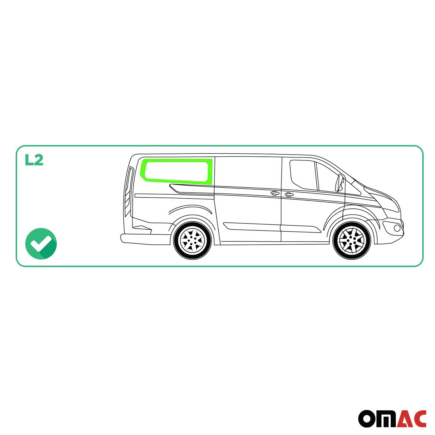 Seitenfenster Seitenscheibe für Ford Transit Custom 2013-2024 Auto Rechts L2
