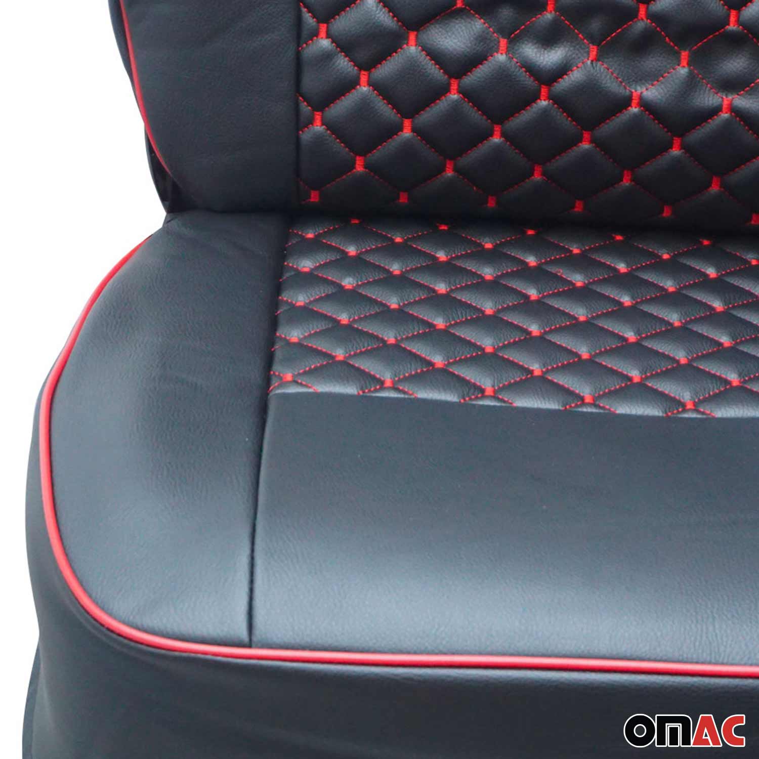 Sitzbezüge Schonbezüge für Ford Transit 2000-2014 Kunstleder Schwarz Rot 1tlg