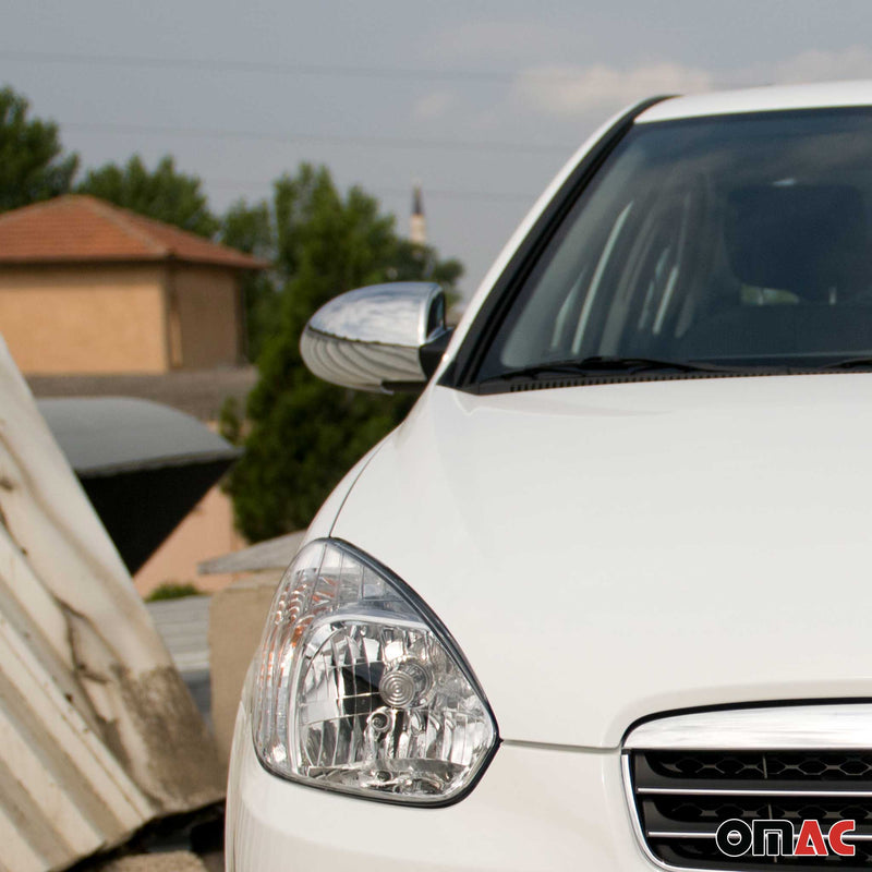 Spiegelkappen Spiegelabdeckung für Hyundai Accent 2005-2012 Chrom ABS Silber