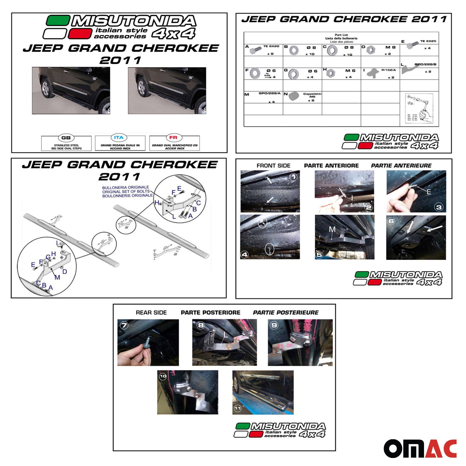 Stahl Seitenschweller Schwellerrohre für Jeep Grand Cherokee 2010-2013 Schwarz