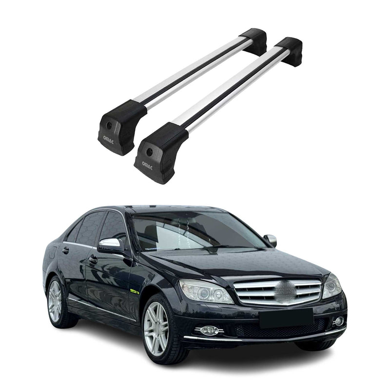 Dachträger Grundtäger für Mercedes C Klasse W204 Limo 2007-2014 75kg Alu Grau 2x
