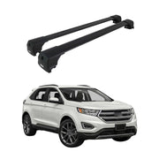 Dachträger Grundtäger für Ford Edge II 2015-2023 75kg Aluminium Schwarz 2 tlg