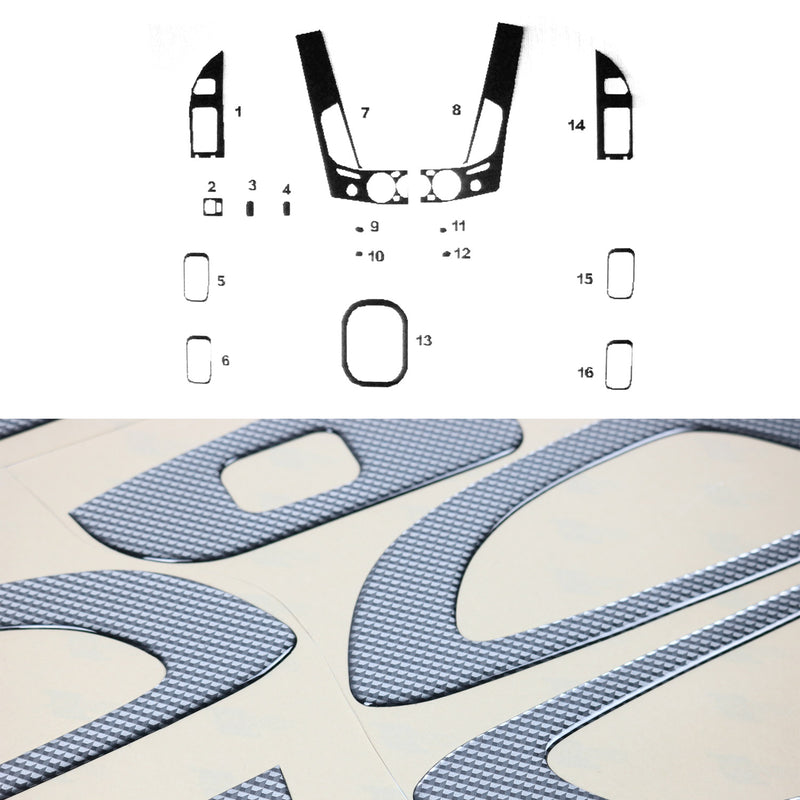 Innenraum Dekor Cockpit für Mitsubishi L200 2007-2014 Carbon Optik 16tlg