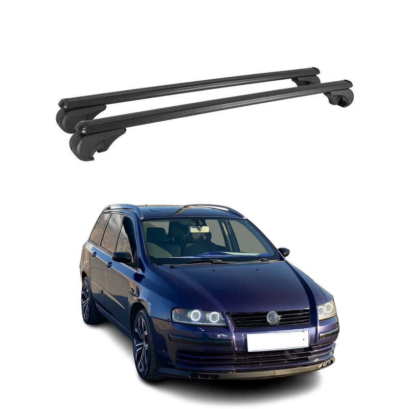 Dachträger für Fiat Stilo Multiwagon 2002-2008 Gepäckträger Aluminium Schwarz 2x