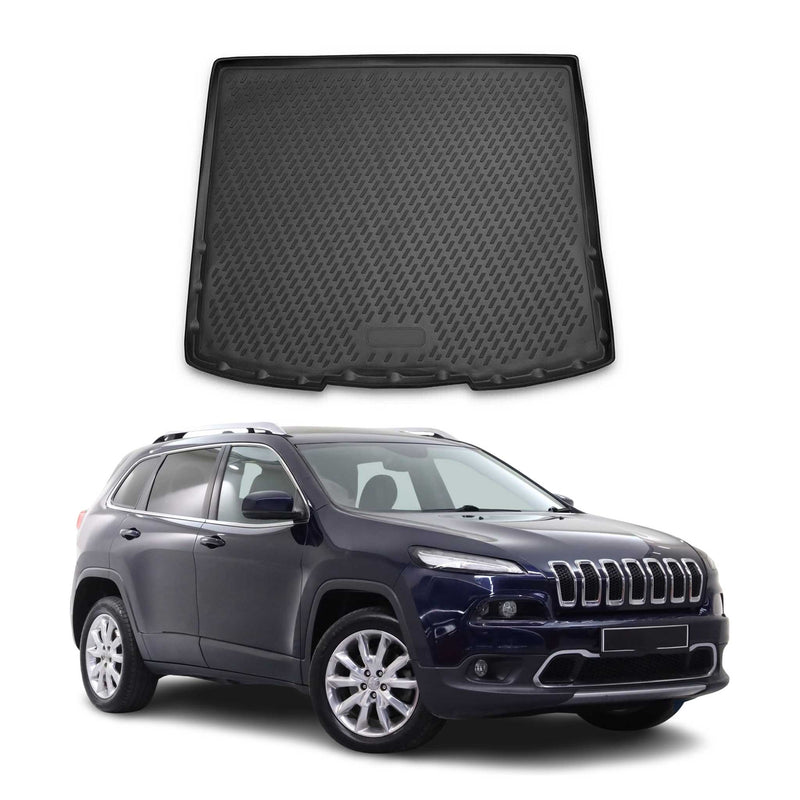 Kofferraummatte Kofferraumwanne für Jeep Cherokee 2013-2019 Gummi TPE Schwarz