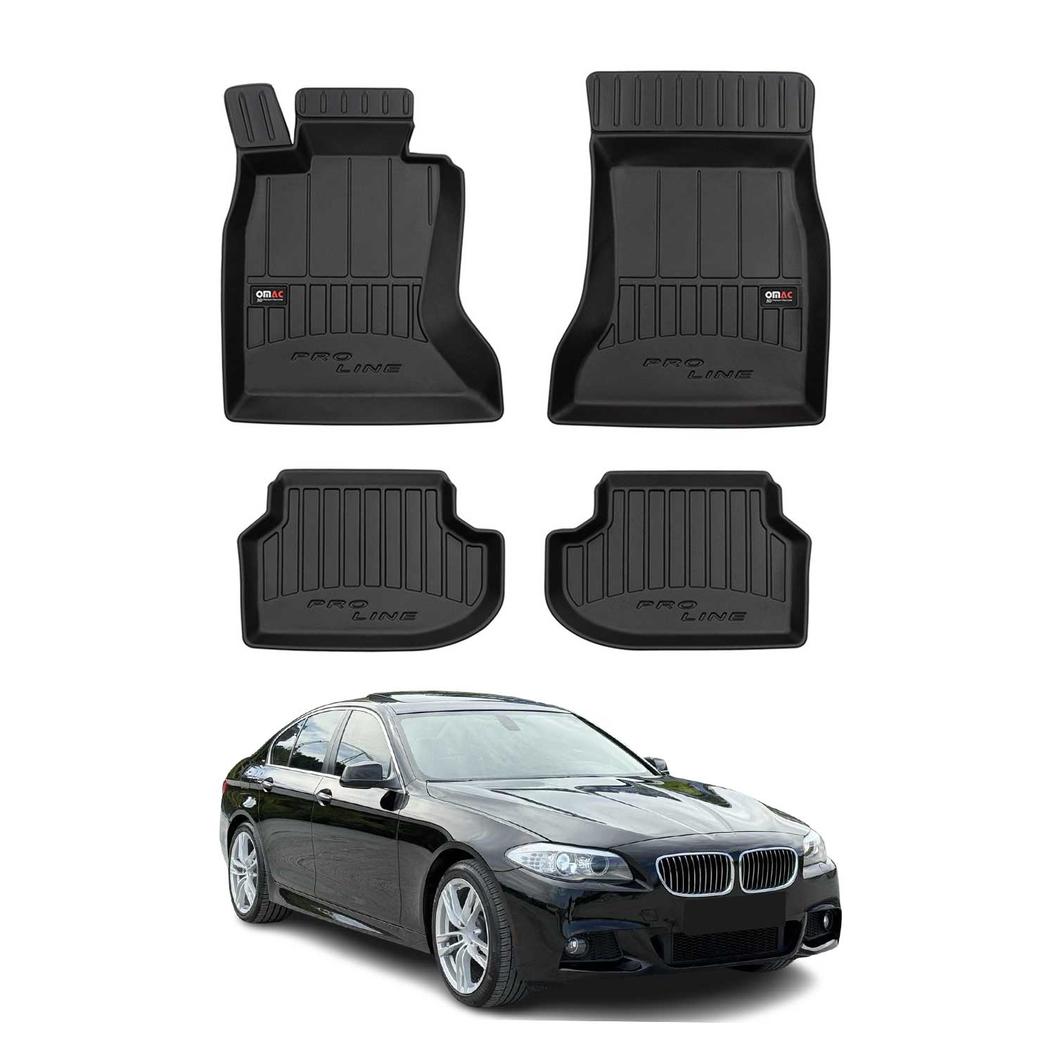 OMAC Gummi Fußmatten für BMW 5er F10 F11 xDrive 2013-2017 Premium TPE 4tlg