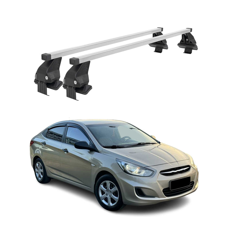 Menabo Dachträger Grundtäger für Hyundai Accent Limo 2010-2017 50kg Stahl Silber