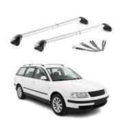 Dachträger Grundtäger für VW Passat B5 Variant 2000-05 Facelift Alu Grau 2x ABE