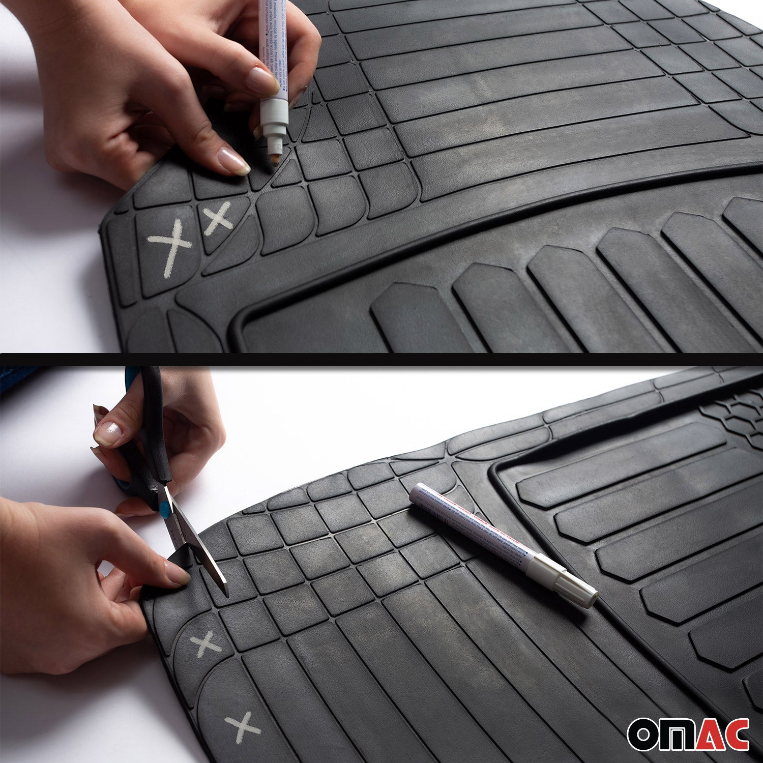 Fußmatten Gummimatten 3D Matte für Opel Grandland X Gummi Schwarz 5tlg