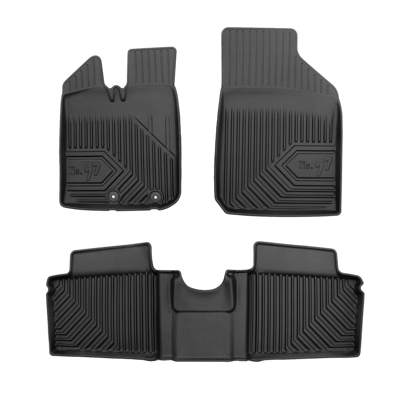 Fußmatten Gummimatten No.77 für Dacia Spring 2021-2025 TPE Gummi Schwarz 4 tlg