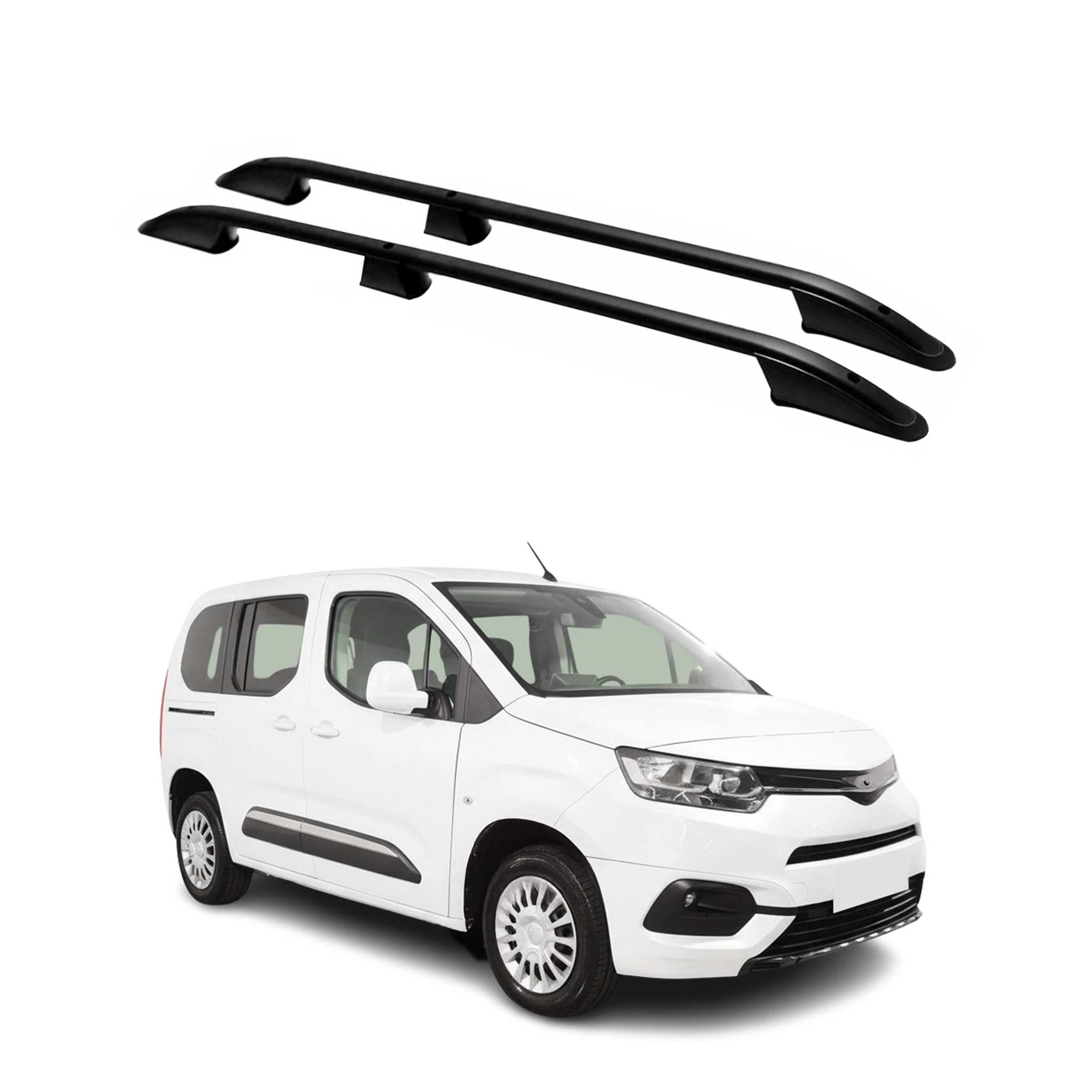 Dachreling Dachgepäckträger für Toyota Proace City 2019-2026 Kurzer Alu Schwarz