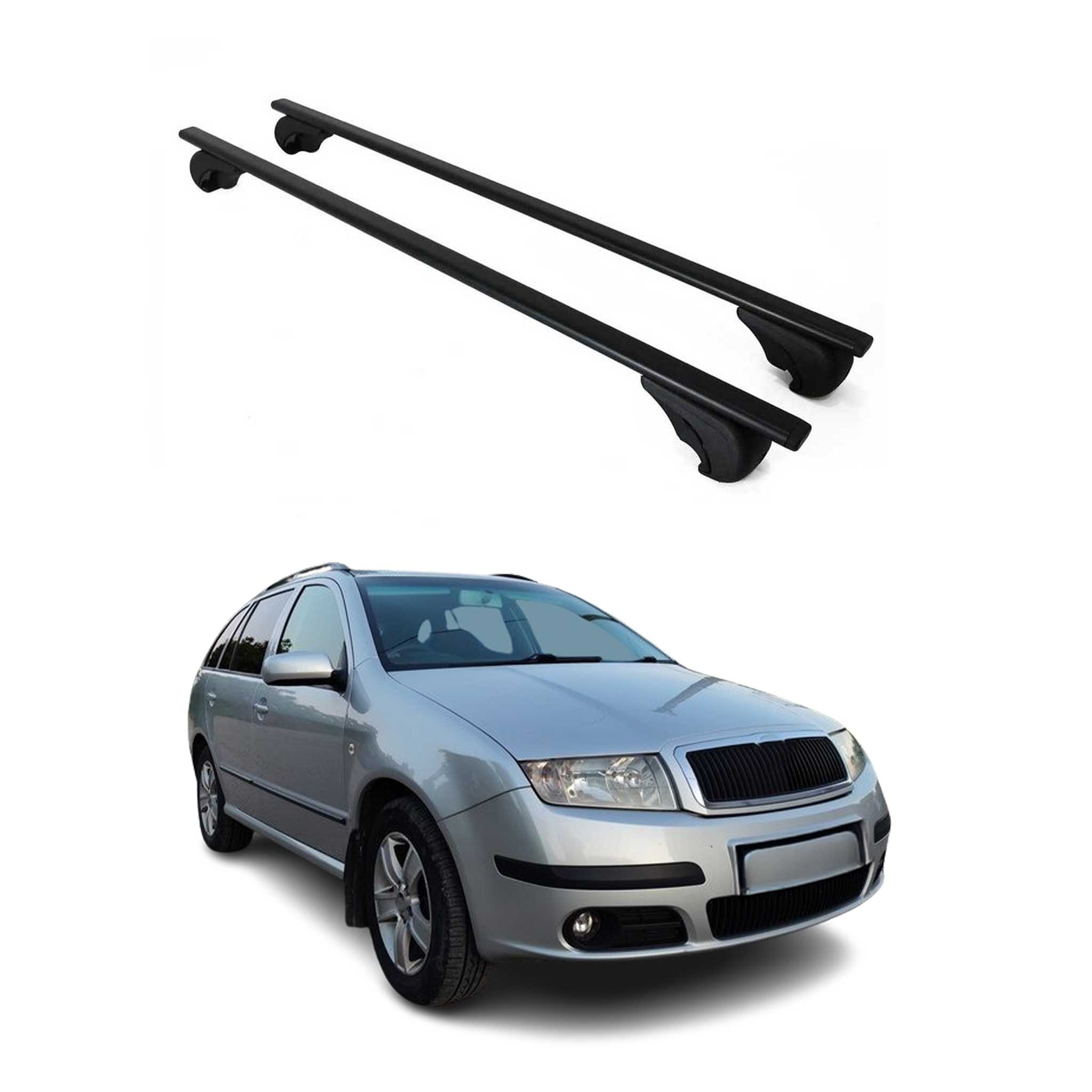 Dachträger Grundtäger für Skoda Fabia mk1 Kombi 1999-2007 75kg Metall Schwarz 2x