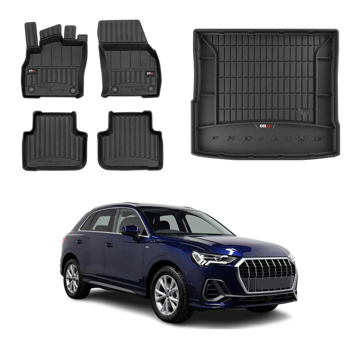 OMAC Fußmatten & Kofferraumwanne Set für Audi Q3 Sportback 2019-2025