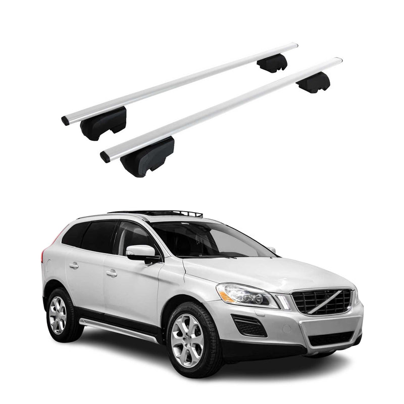 Dachträger Grundtäger für Volvo XC60 mk1 2008-2017 75kg Metall Silber 2 tlg