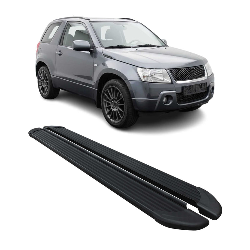 Schweller Trittbretter Schweller für Suzuki Grand Vitara 2006-2015 Alu Schwarz