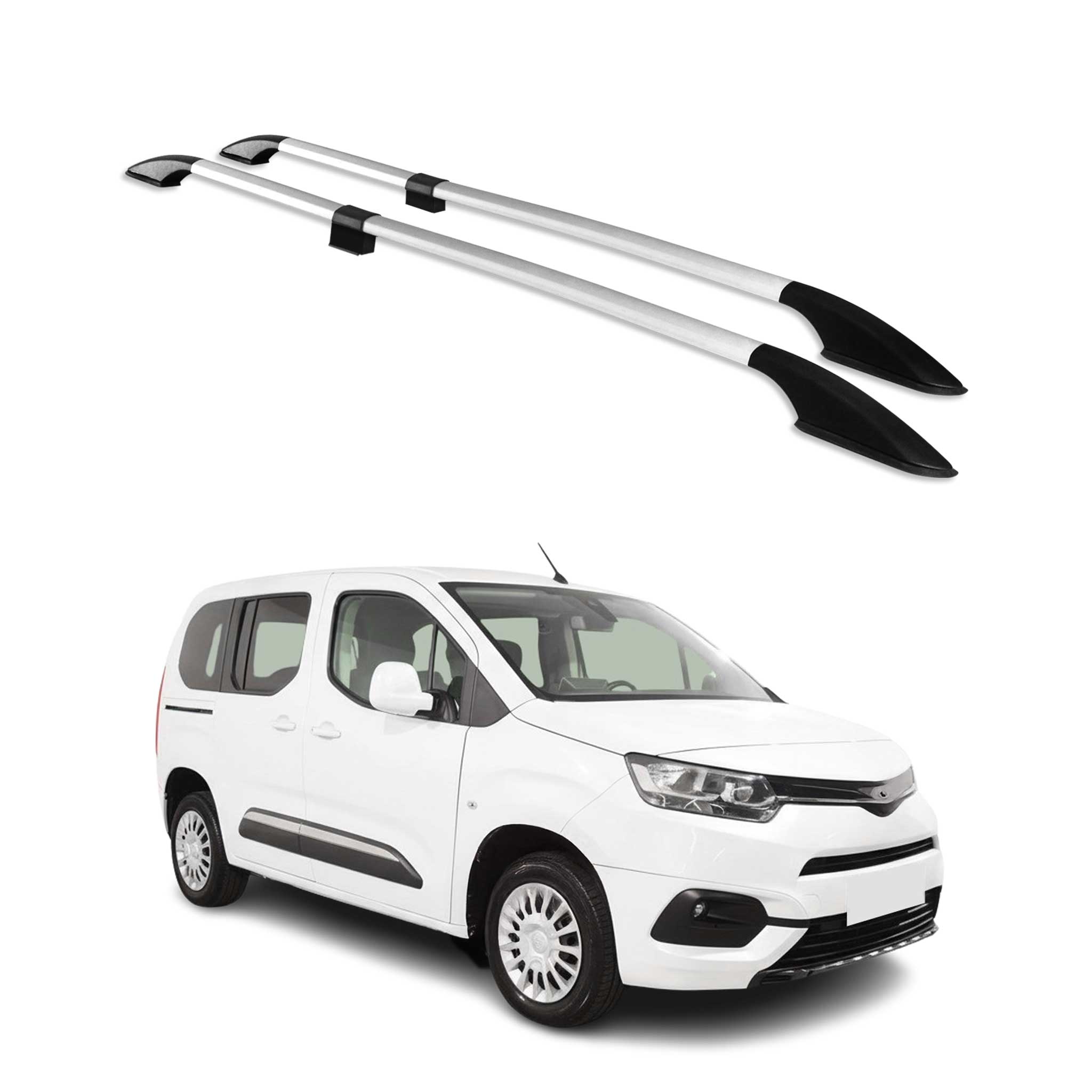 Dachreling Relingträger für Toyota Proace City 2019-2026 Kurzer Alu Grau