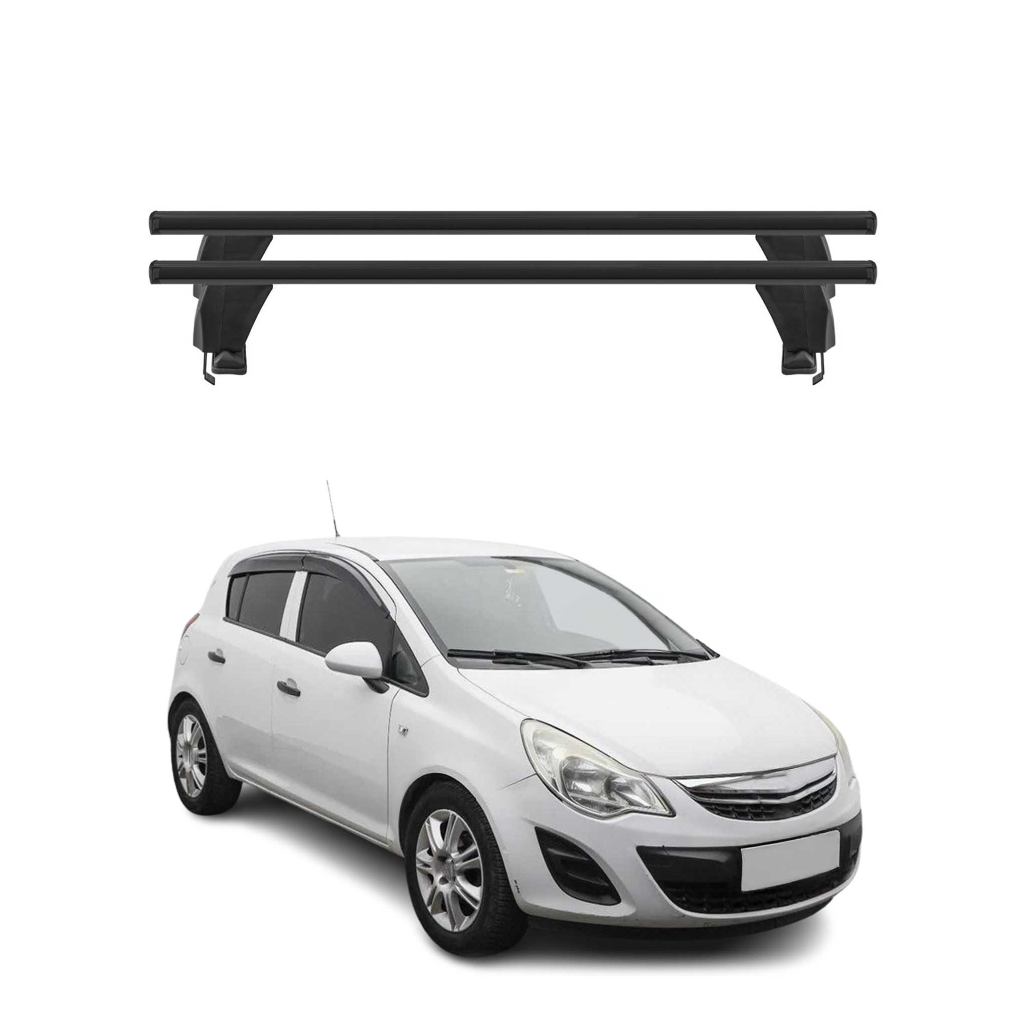 Menabo Dachträger Grundtäger für Opel Corsa D 2010-2014 FL 5tür 50kg Alu Schwarz