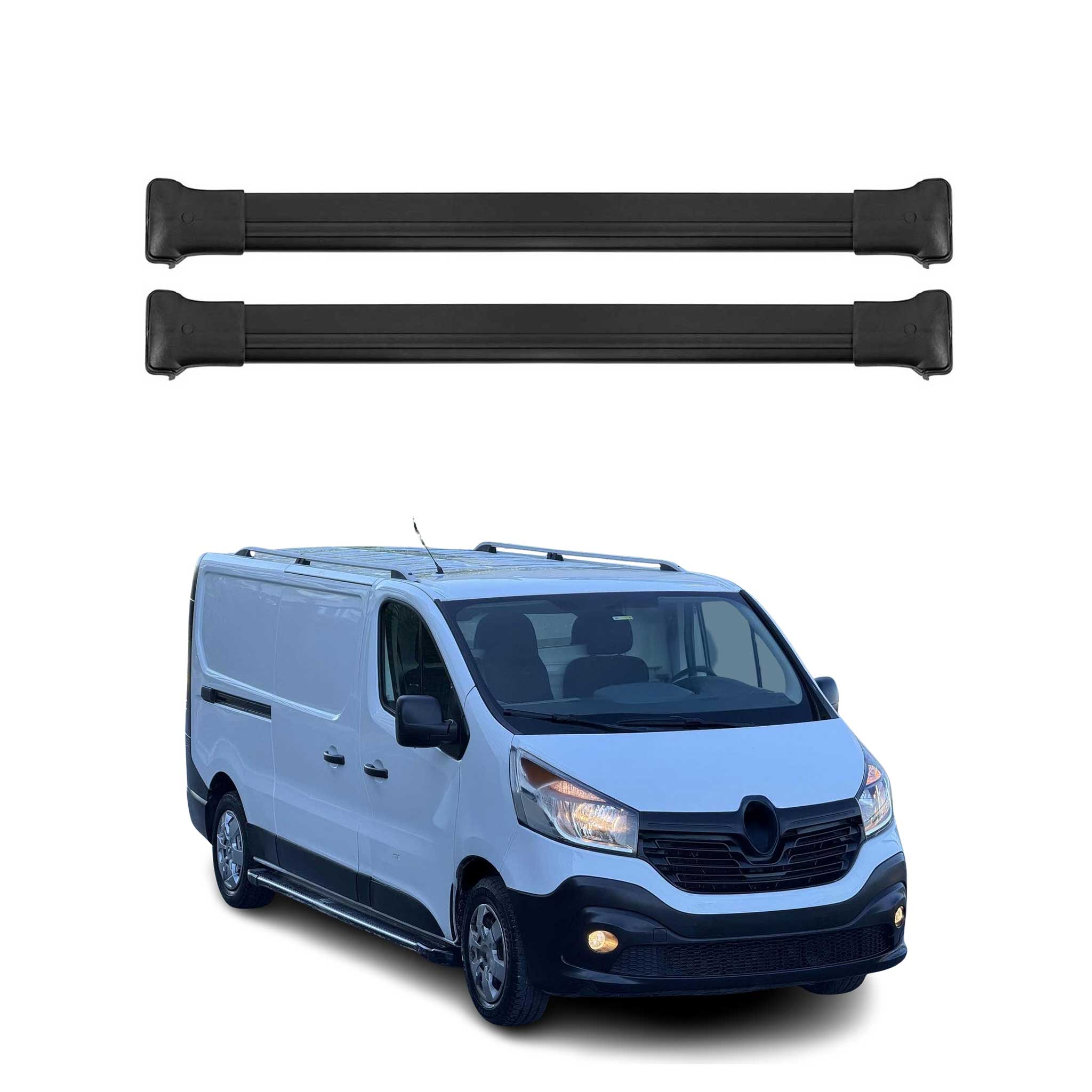 Dachträger Grundtäger für Renault Trafic 2014-2025 75kg Aluminium Schwarz 3 tlg