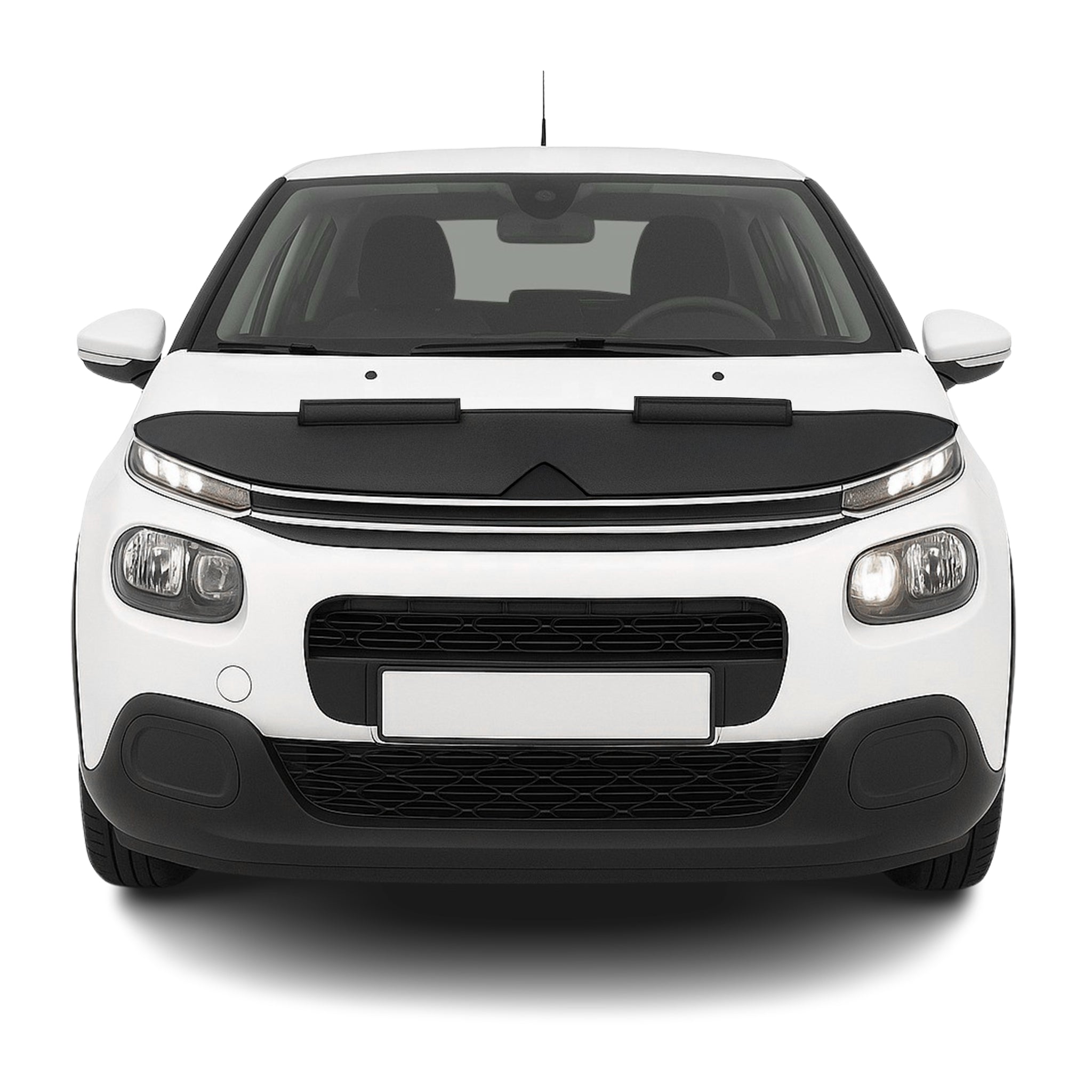 Haubenbra Steinschlagschutz Bonnet Bra für Citroen C3 2016-2024 Schwarz Halb