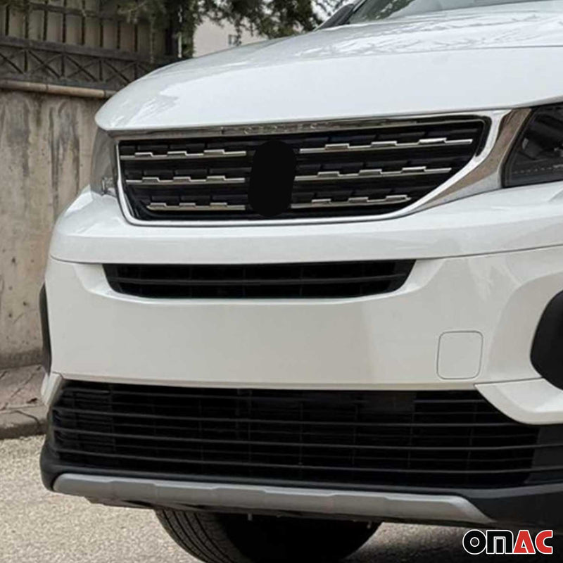 Kühlergrill Leisten Grillleisten für Peugeot Rifter 2018-2025 Chrom Silber 6x
