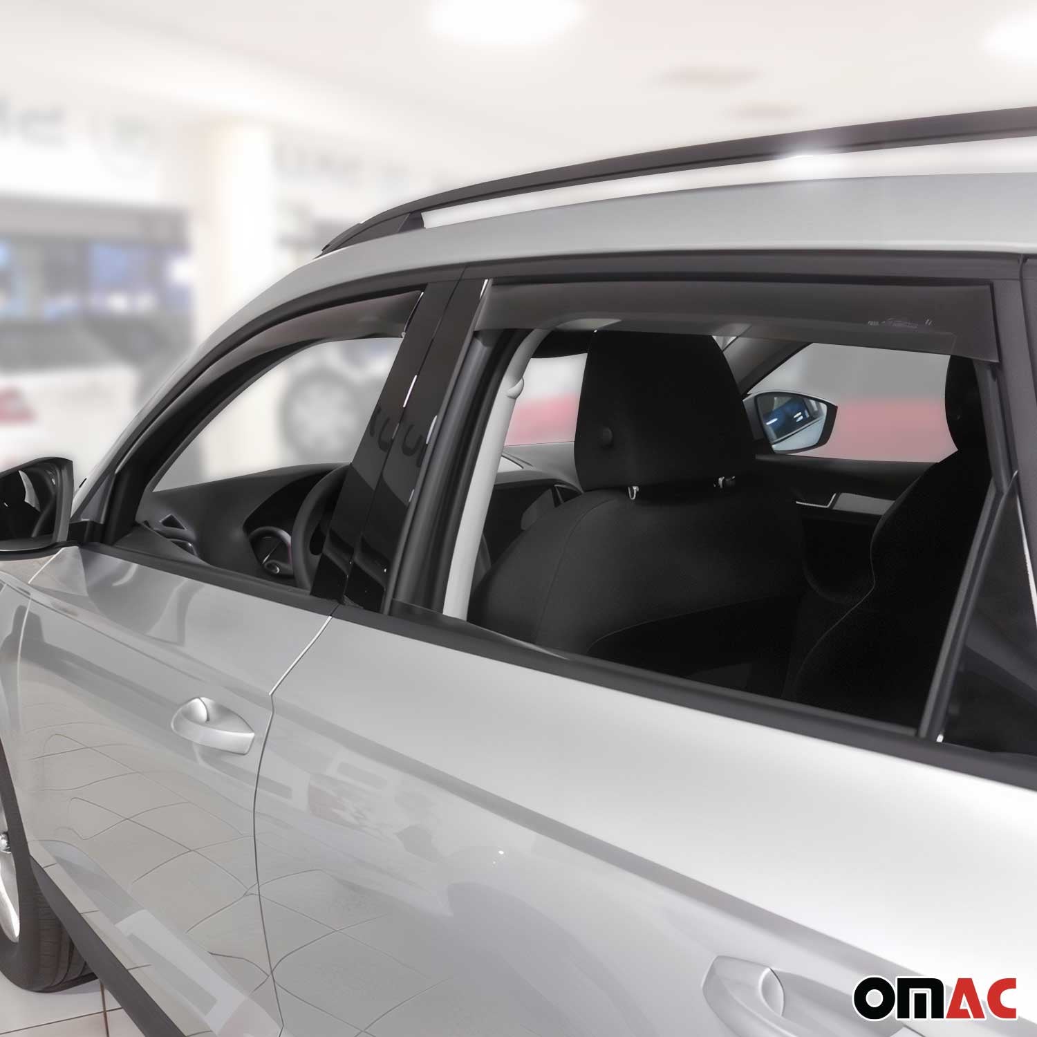 Windabweiser Regenabweiser für Skoda Karoq 2018-2025 Dunkel Acryl 4tlg