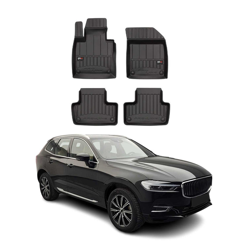 OMAC Gummi Fußmatten für Volvo XC60 2017-2024 Premium TPE Automatten Schwarz 4x