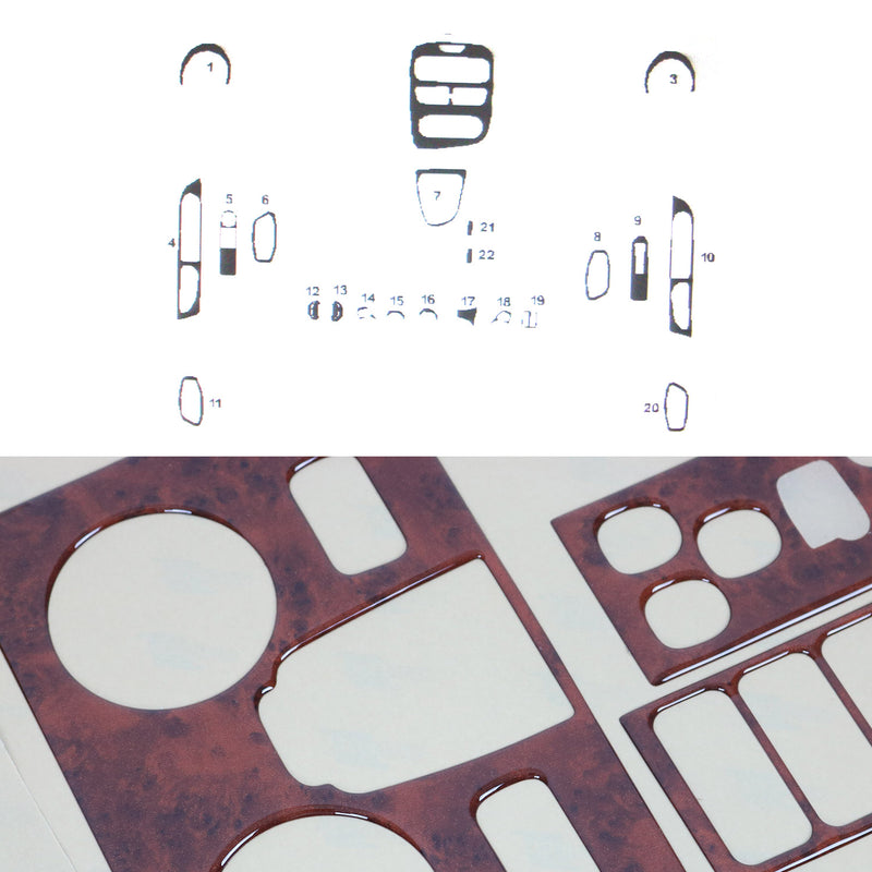 Innenraum Dekor Cockpit für Renault Clio 2012-2019 Wurzelholz Optik 22tlg