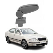 Mittelarmlehne Armlehne Mittelkonsole für Skoda Octavia 2004-2013 PU-Leder Grau