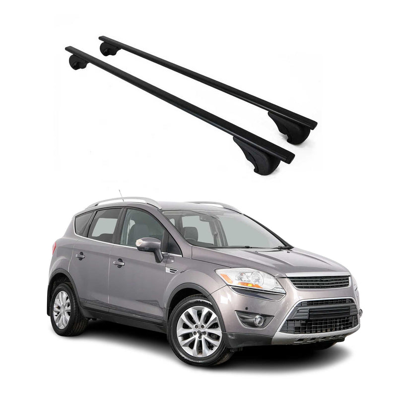 Dachträger Grundtäger für Ford Kuga mk1 2008-2012 75kg Metall Schwarz 2tlg