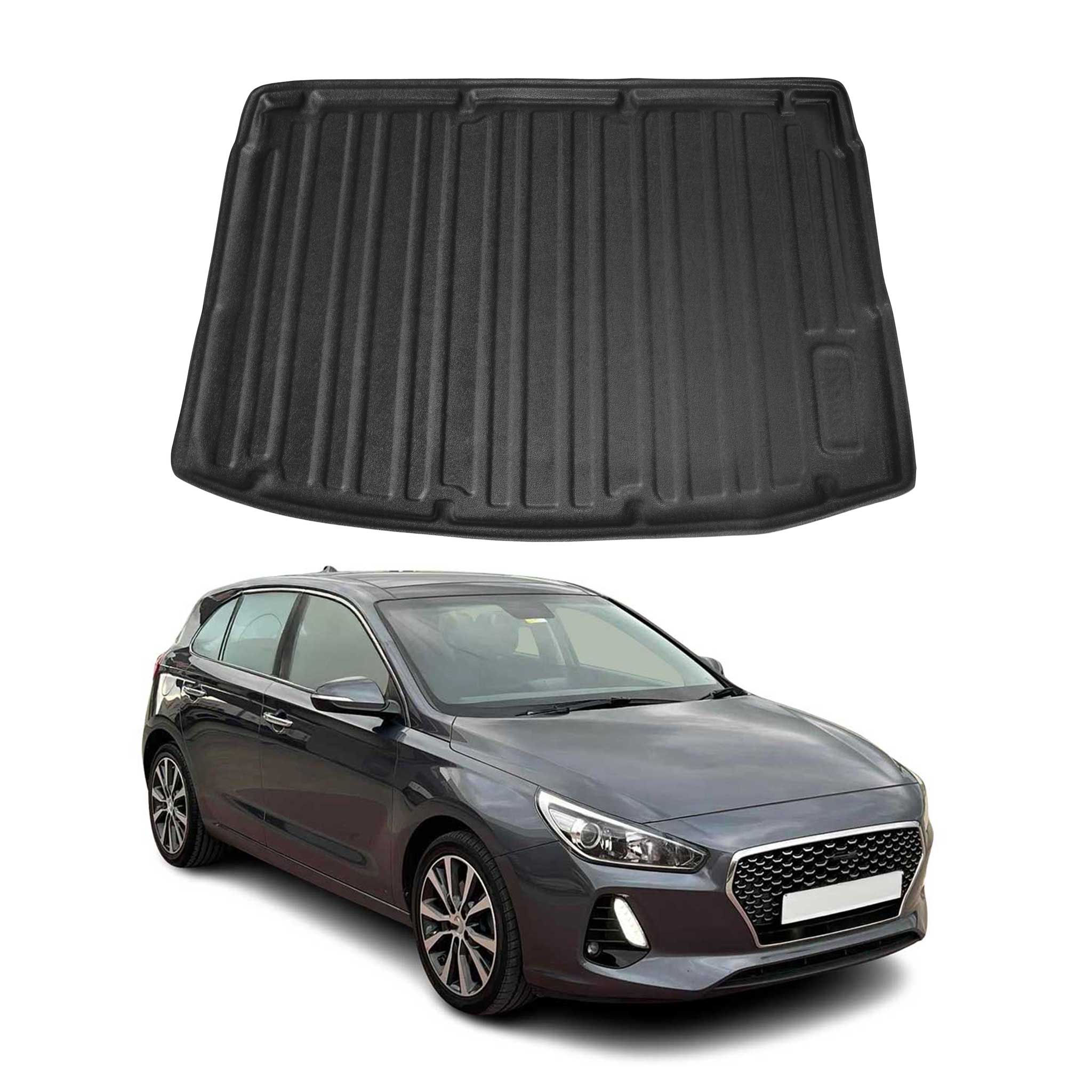 Kofferraumwanne Laderaumwanne für Hyundai i30 2017-2026 Obere Gummi TPE Schwarz