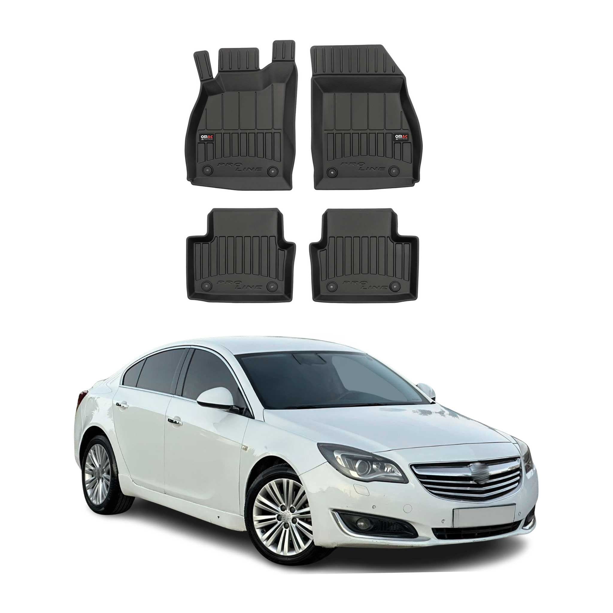 OMAC Gummi Fußmatten für Opel Insignia 2008-2017 Premium TPE Automatten 4tlg