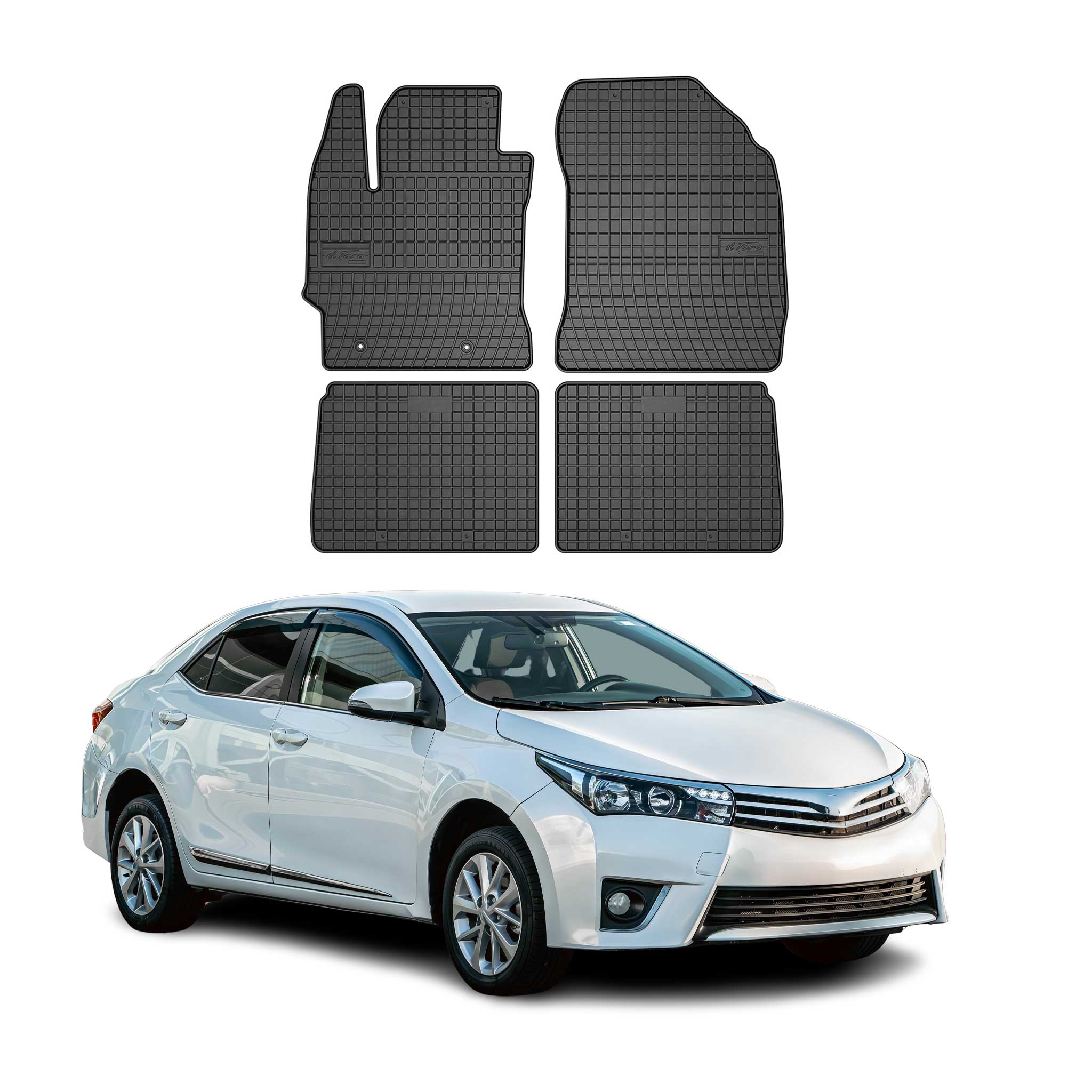 OMAC Gummi Fußmatten für Toyota Corolla E160 2013-2019 Automatten Schwarz 4x