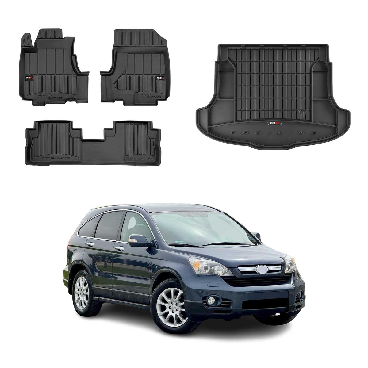 OMAC Fußmatten & Kofferraumwanne Set für Honda CR-V III 2007-2012