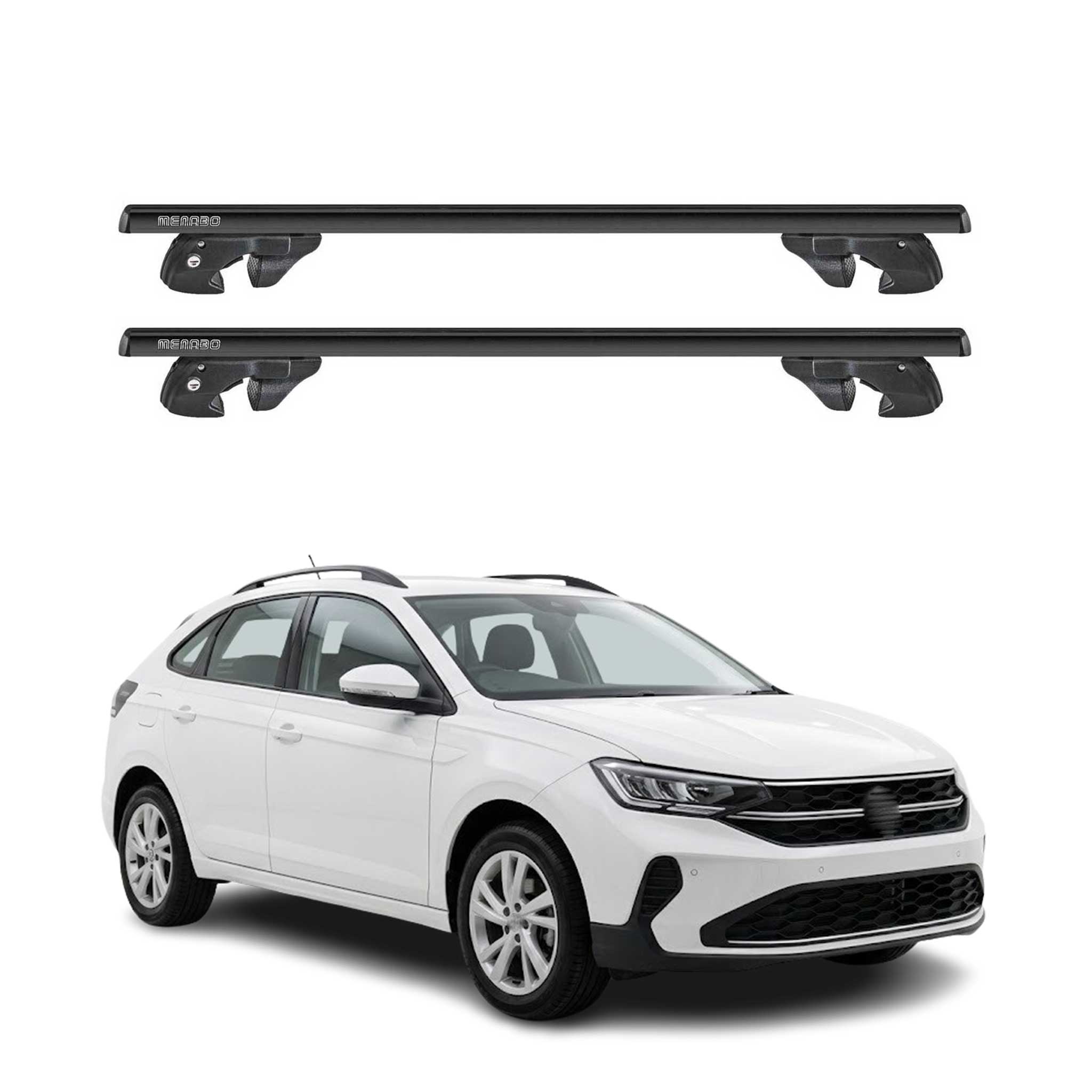 Dachträger Grundtäger für VW Taigo 2021-2026 Aluminium 90kg TÜV Schwarz 2tlg