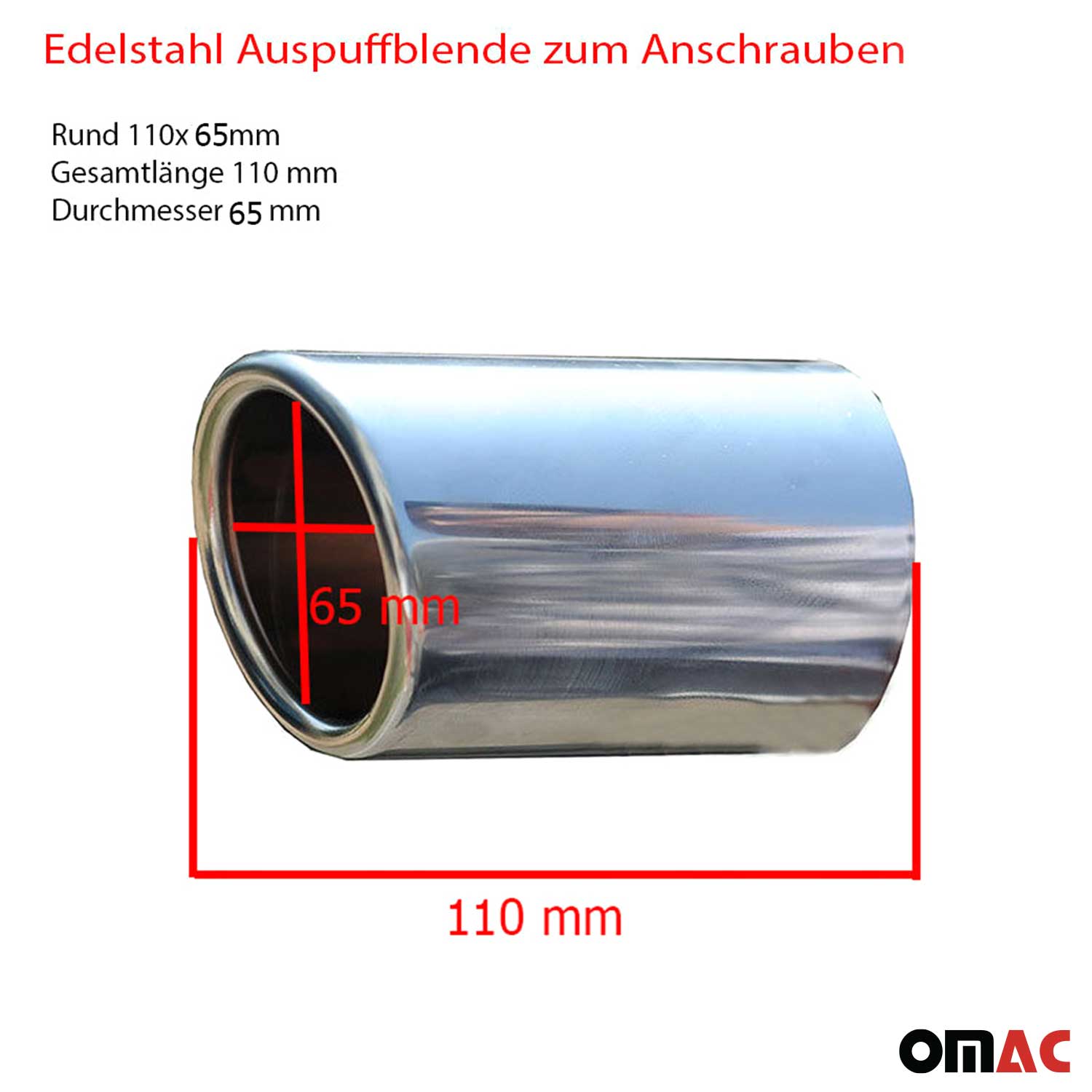 Auspuffblende Endrohr für Mercedes Sprinter W906 2006-2018 Edelstahl