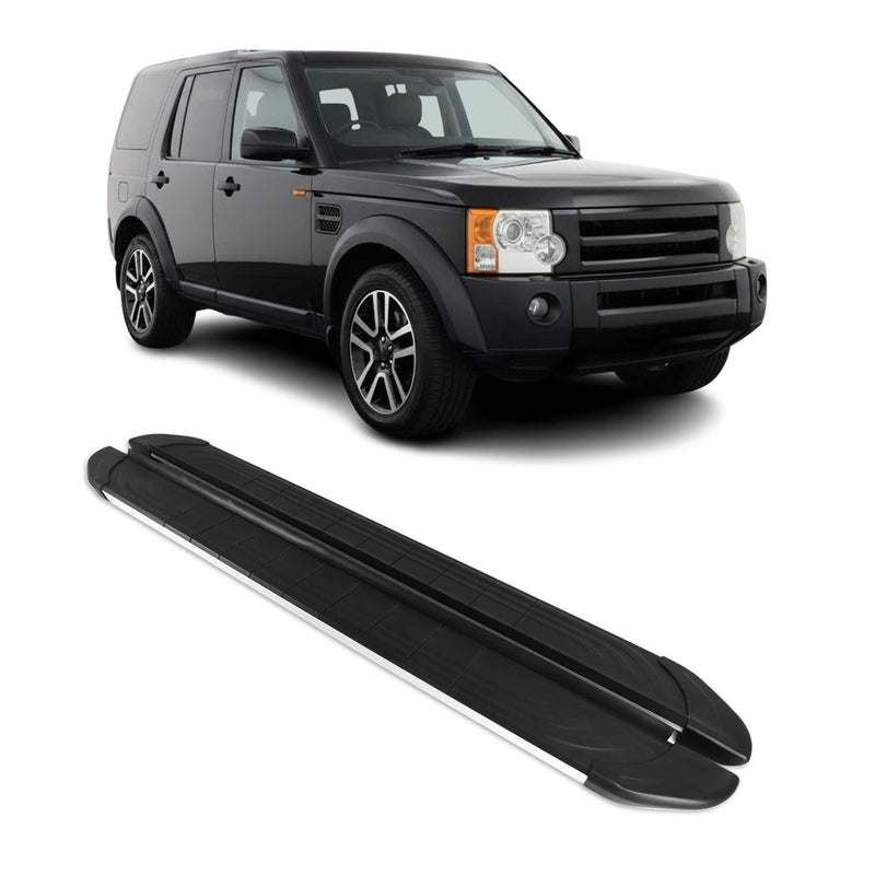 Trittbretter Seitenschweller für Land Rover Discovery 2004-2010 Alu Schwarz Grau